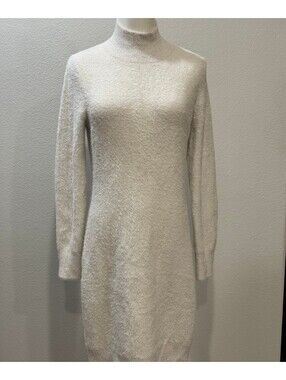BAILEY Knit Dress Beige Women's S Cozy Fall Sweater Weather